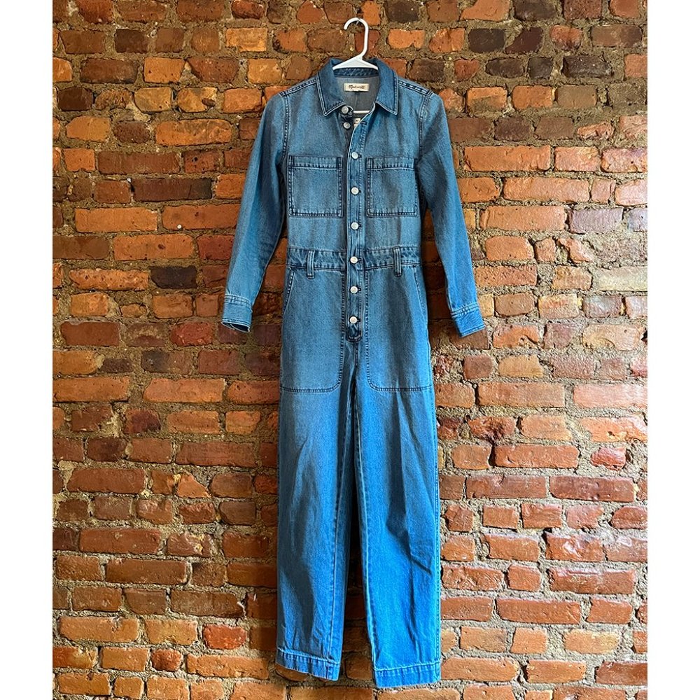 Madewell Denim Relaxed Coverall Jumpsuit in Glenroy Wash XXS